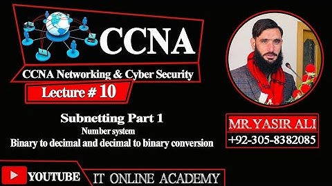 CCNA Part 10 subnetting part 1.Number system||Binary to decimal and decimal to binary