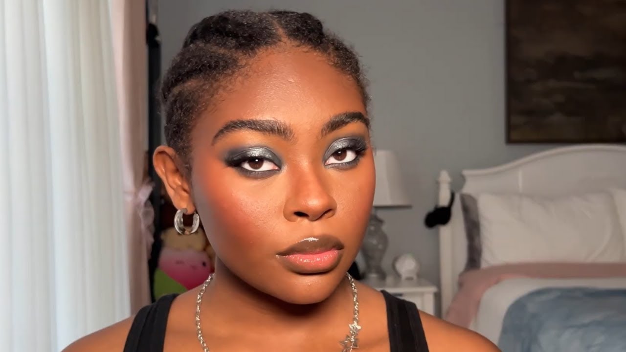 grunge nye makeup tutorial 🥂 cool-toned sparkly glam