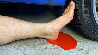 Crushing Crunchy \& Soft Things by Car! EXPERIMENT Сar vs  Plastic Foot