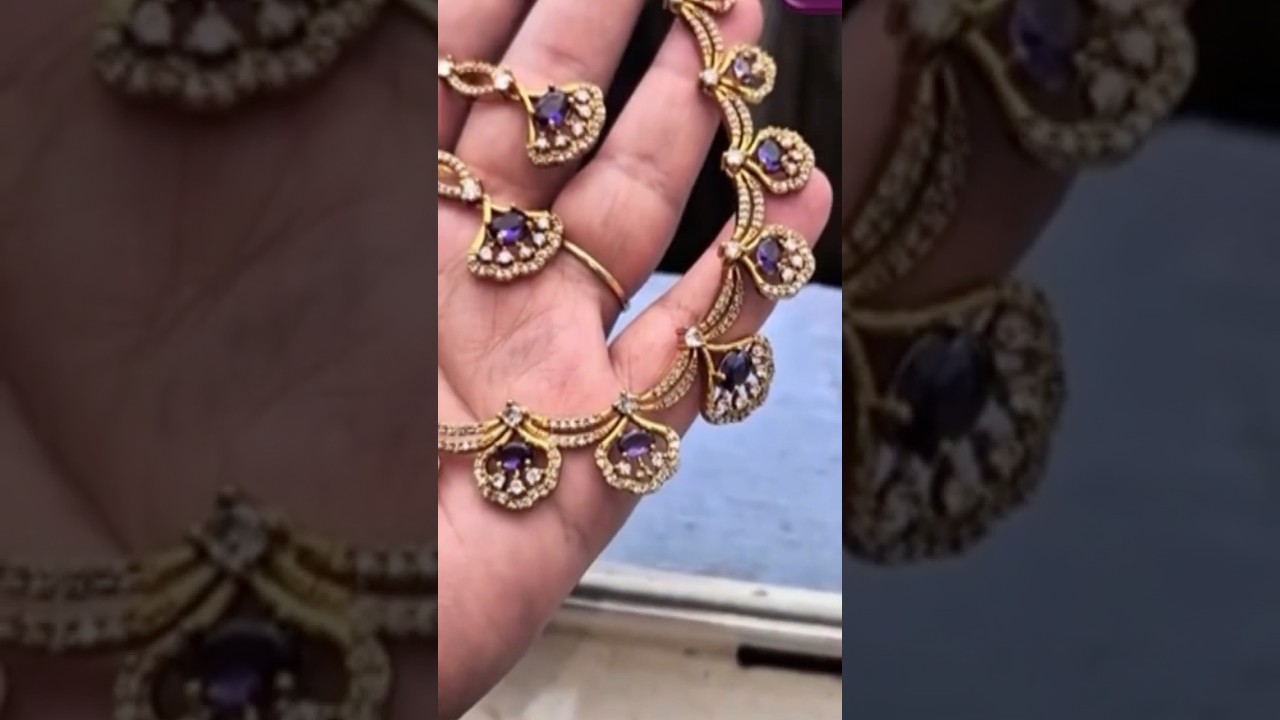 Luxury Gold Necklace Set with Sapphire & Emerald | New Jewelry Design #fashion #indianfashion