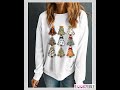 Christmas Tree Graphic Round Neck Sweatshirt
