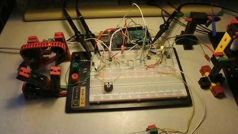Arduino MegaADK episode 66 : fischertechnik, motors, pwm, delay, algorithm, oscilloscope, oops