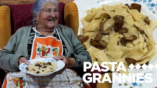 Discover a simple pasta with mushrooms made by 95yr old Rosaria!