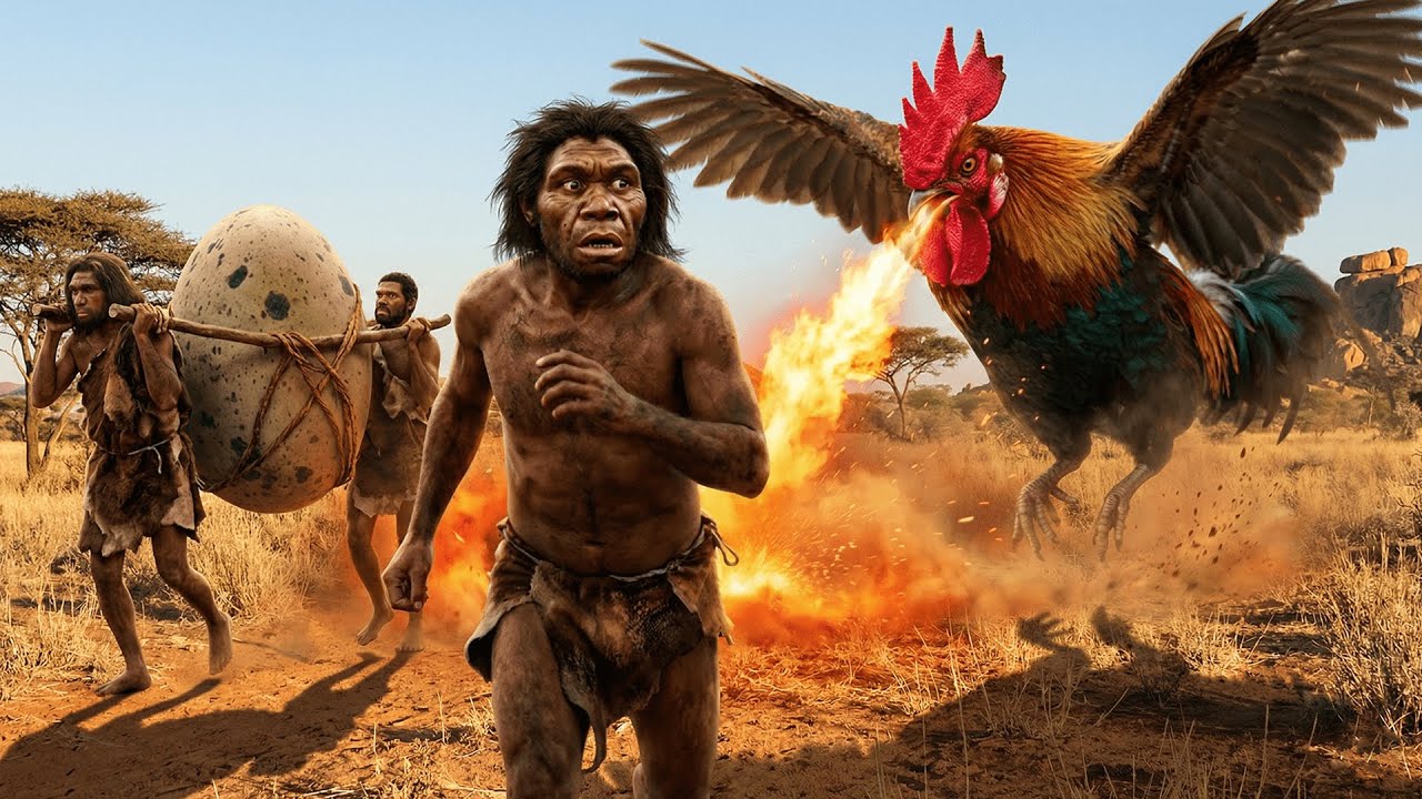 Life 5.5 Million Years Ago | Terror Bird Egg Heist – Giant Rooster vs Early Humans