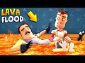 FLOODING EVERYTHING IN LAVA!!! (The Floor Is Lava) | Hello Neighbor Gameplay (Mods)