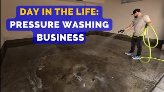 Day in the life of Owning a Pressure Washing Business| COMMERCIAL OIL STAIN AND GARAGE CLEANING