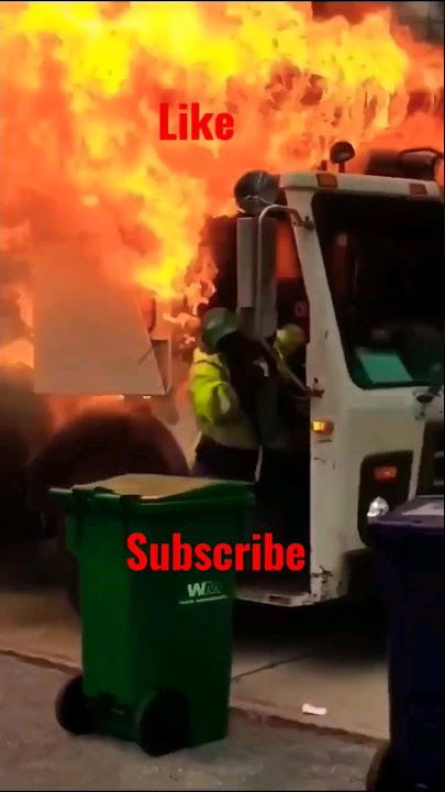 Trash truck catch on fire #shorts #fire #wastemanagement #waitforit #texas #explosion #trash #fail