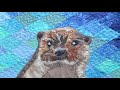 Otter Art Quilt 5 - quilting