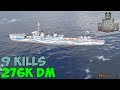 World of WarShips | Kamikaze R | 9 KILLS | 276K Damage - Replay Gameplay 1080p 60 fps