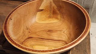 Woodturning - Cherry Bowl Solder Inlay - Used Glitter Instead