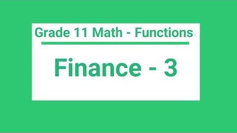 Grade 11 Math:  Amount of an Annuity