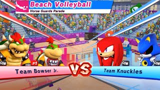 Mario and Sonic at the Olympic Games Tokyo 2012 Beach Volleyball Bowser jr , Bowser vs Shadow & Soni