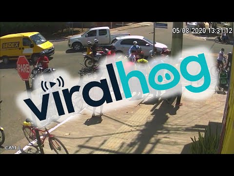 Woman Swallowed by Manhole After Motorcycle Crash Rescued || ViralHog