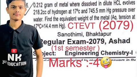 ctevt engineering chemistry question paper || 2079 chemistry question paper with solution