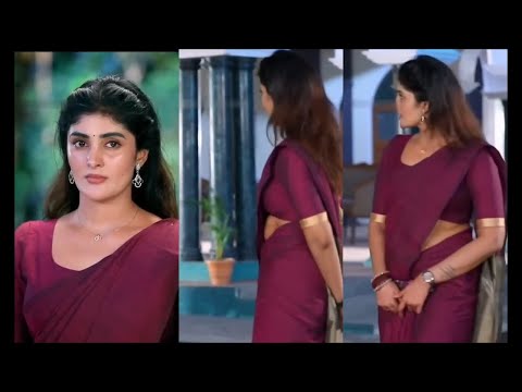 Tamil Serial Actress Nimeshika Rare Saree Iduppu Show