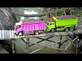 RC DAM TRUK HINO RANGER RC FUSO CANTER BERMUATAN FULL TANAH MELEWATI JEMBATAN SEMPIT KEREN BANGET