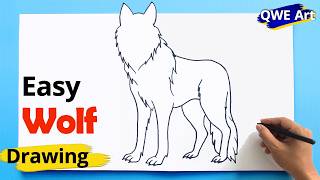 wolf drawing easy