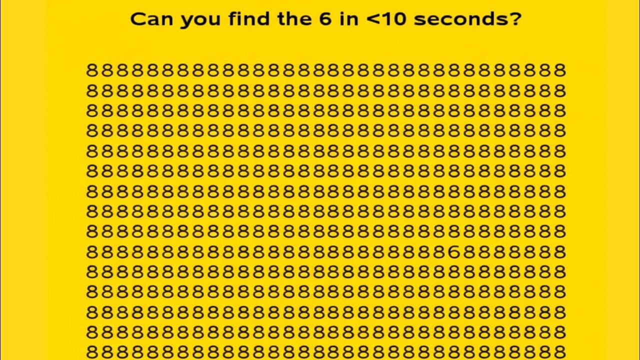 Find the number 6 less than 10 second you're  very focus| your strong eyes & Mind consideration 100%