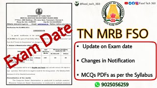 TN MRB FSO Exam date | Update on TN FSO Exam date | MCQs plan for TN MRB FSO as per syllabus