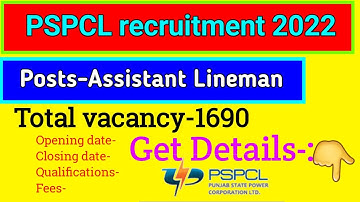 Pspcl recruitment 2022.Pspcl assistant lineman vacancy 2022.how to fill form Pspcl assistant lineman