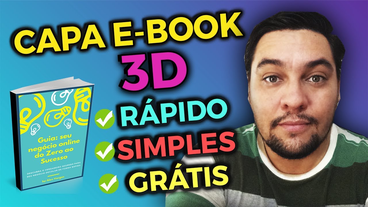 Como criar CAPA DE EBOOK 3D GRÁTIS SIMPLES, RÁPIDO E FÁCIL com o