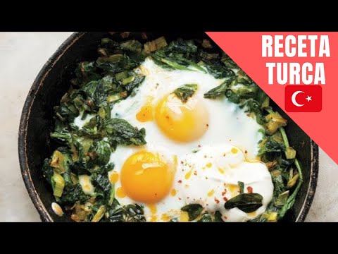 Fried Eggs with Spinach  Recipe