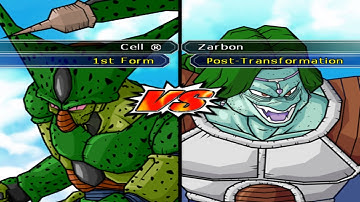 Dragon Ball Z Budokai Tenkaichi 2 CPU Battles Cell (1st Form) vs. Zarbon (Transformed) (BO5)