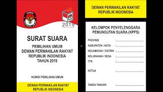 Contoh Surat Suara Pemilihan Umum 2019 dan Denah Petugas KPPS