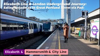 Elizabeth Line London Underground Journey Ealing Broadway to Great Portland Street via Paddington