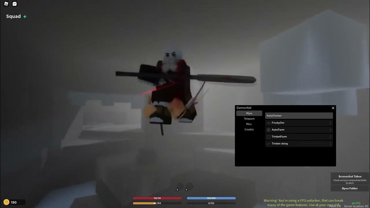 Roblox Script -- Demonfall [Trinket Farm, Slayer Godmode, Teleports]