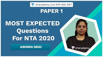 Most Expected Question NTA 2020 | Paper 1 | NTA UGC NET 2020 | Ashima Negi
