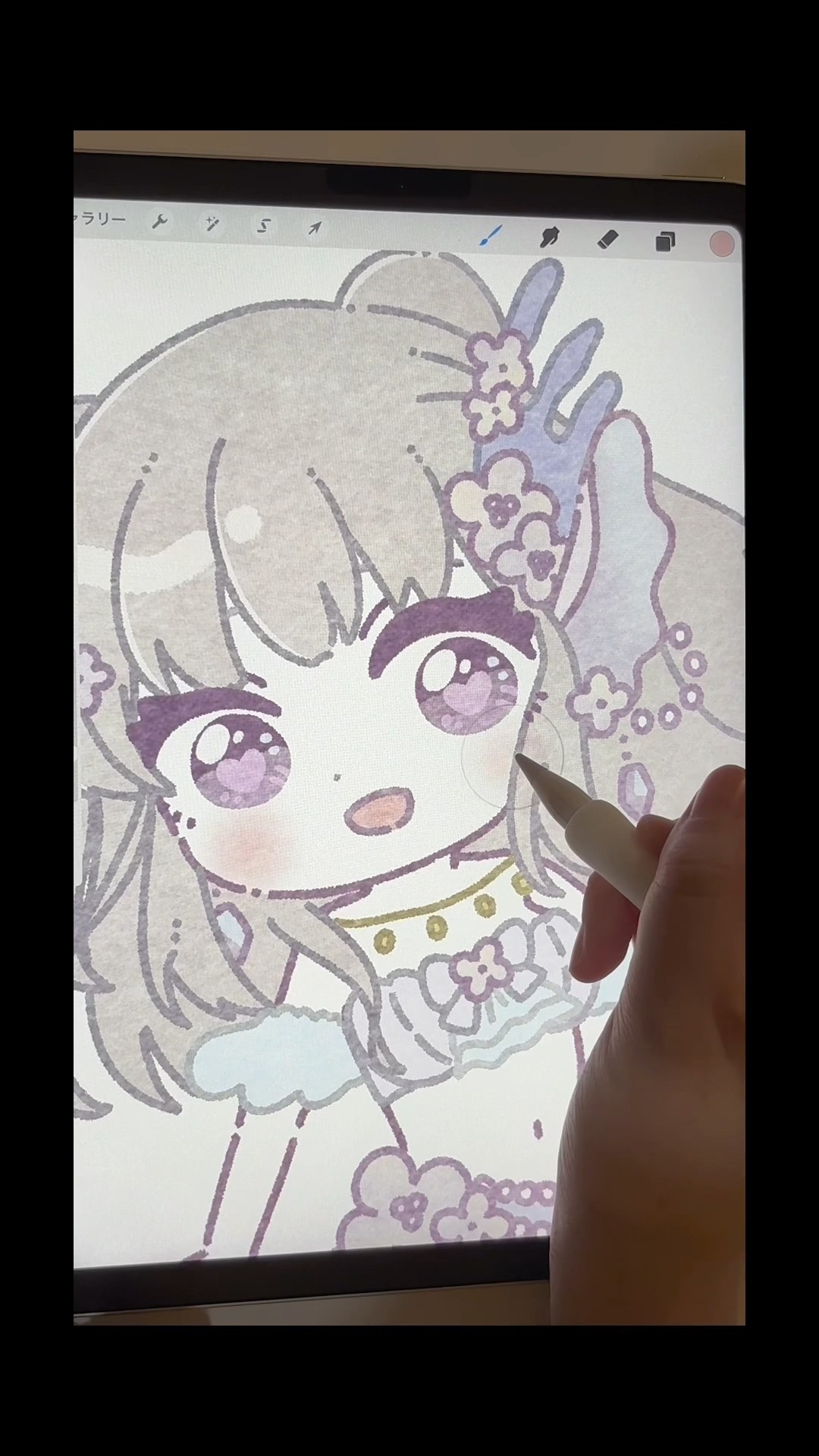 Anyone who wants to draw cute girl illustrations! 🙋‍♀️ #shorts