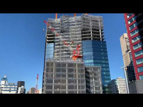 42階215ｍ｢（仮称）三田三・四丁目地区第一種市街地再開発事業｣の様子 2021年9月18日撮影