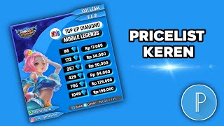 Cara Membuat Price List Harga Topup Diamond Menggunakan Pixellab