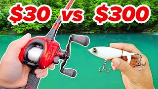 $30 vs $300 Topwater Budget Fishing Challenge (Rod, Reel, Lures) screenshot 1