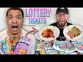 Letting LOTTERY TICKETS Decide How Much I Spend On Food!! *WE WON* (24 Hour Challenge) CHADWITHAJ