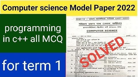 ##computer science MCQ for term 1 examination for jac board.. chapter 1.programming in c++