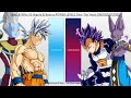 Goku  whis vs vegeta  beerus power levels over the years dbdbzgtdbs