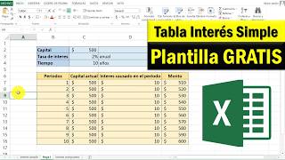 Como hacer una TABLA de INTERES SIMPLE en Excel by Felipe Delgado 2,241 views 1 month ago 9 minutes, 34 seconds