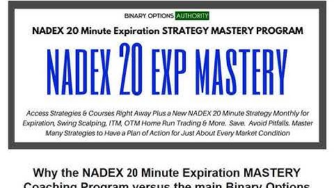 Why the NADEX 20 Minute Expiration MASTERY Coaching Program versus the main Binary MASTERY Program?