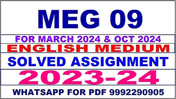meg 9 solved assignment 2023-24 | meg 9 solved assignment in english 2024 | meg 9 2024