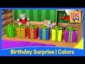 Birt.ay surprise  learn colors for kids with fun toys and vehicles by brain candy tv
