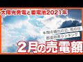 2021年2月の太陽光発電の売電額、電気代はいくら？年間の晴れの日、雨の日の都道府県別ランキング。1戸建て家庭用の太陽光発電、蓄電池のリアルな数字。