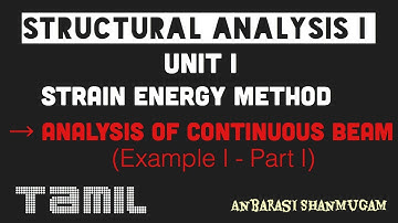 Strain energy method | Analysis of continuous beam | Example 1(Part-I) | Structural Analysis I