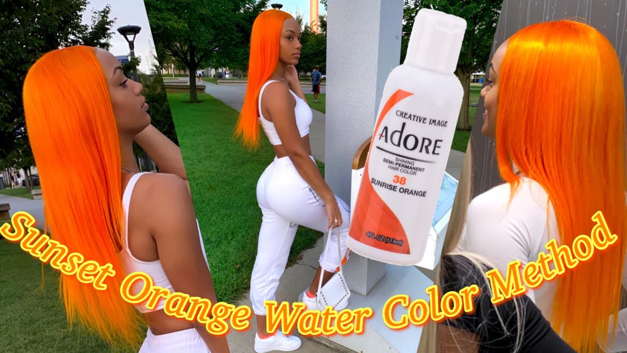 Sunset Orange Water Color Method Ft. Arabella Hair YouTube