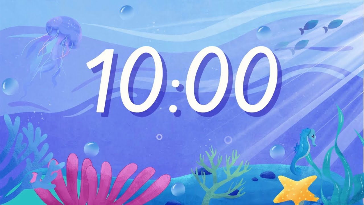 10 Minute Countdown Timer with Relaxing Music and Alarm | Calm Ocean Timer