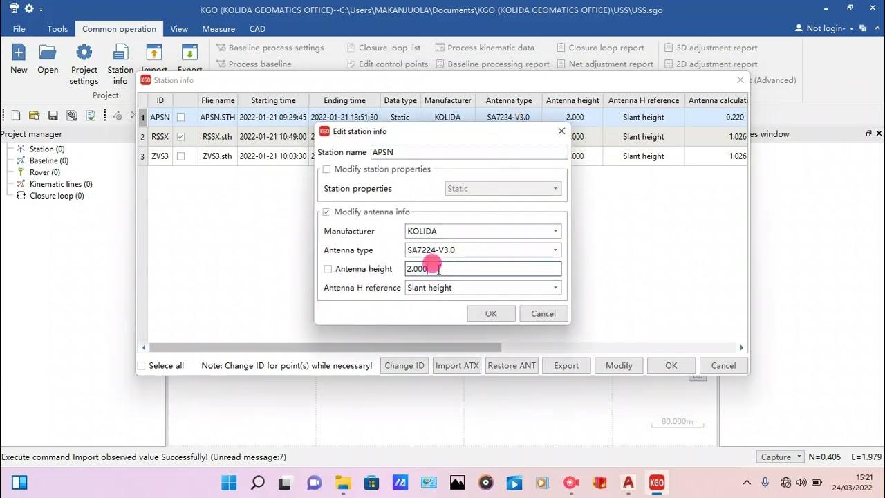 Step 3 Importing Raw Data using KGO (Kolida Geo Office) - YouTube