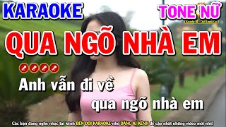 Qua Ngõ Nhà Em Karaoke Nhạc Sống Tone Nữ ( G#m ) - Bến Đợi Karaoke