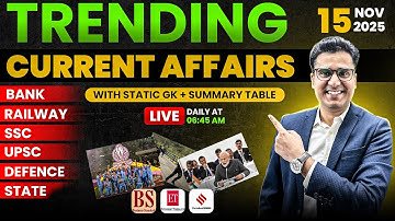 Current Affairs Today | 15 Nov 2025 | Daily Current Affairs | Trending Current Affairs | Vivek Sir