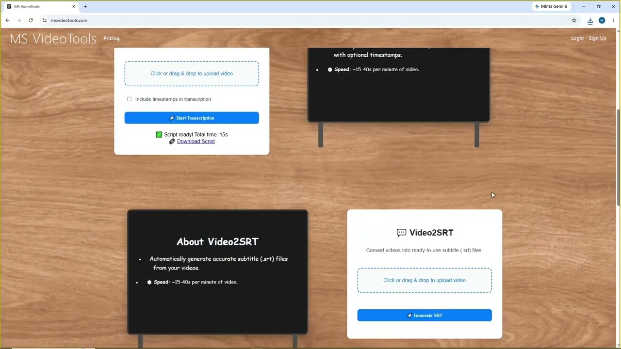 Fast AI Video Transcription & Subtitle Generator - MS Video Tools Demo